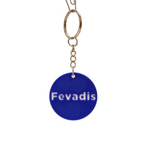 Llavero azul redondo