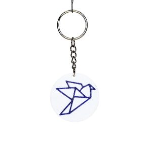 Llavero blanco redondo